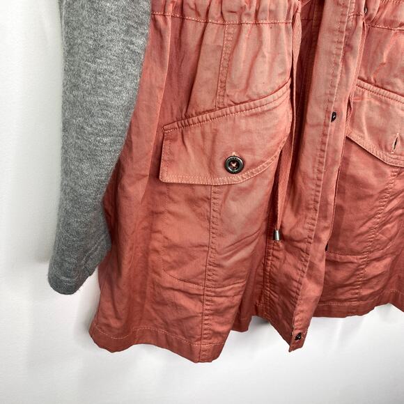 Torrid Pink Gray Twill Hacci Sleeve Anorak Lightweight Jacket Womens Size 00 - Picture 4 of 11
